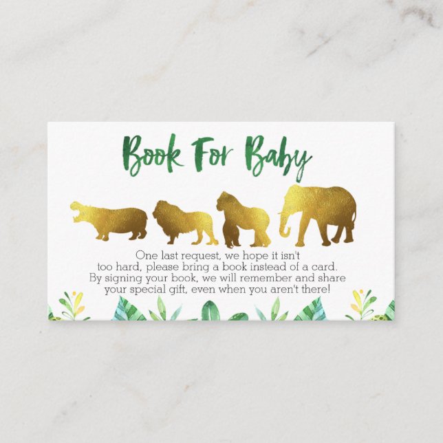 Recepción Tarjeta de solicitud de Safari Book Insertar tamañ (Anverso)