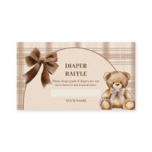 Tarjeta de Sorteo de Pañales de Oso de Peluche Ele