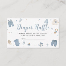 Tarjeta de sorteo de pañales de ropa de bebé boho