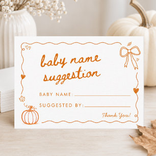 Recepción Tarjeta de sugerencia de nombre de bebé Little Pum