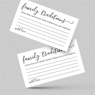Recepción Tarjeta de tradiciones familiares para Baby Shower