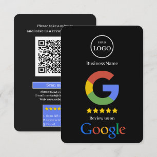 Recepción Tarjeta de visita con enlace QR para reseña de Goo