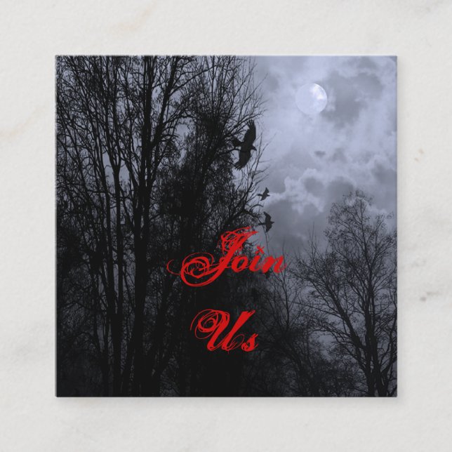 Recepción Tarjeta de visita de Halloween Sky y Ravens Invita (Anverso)