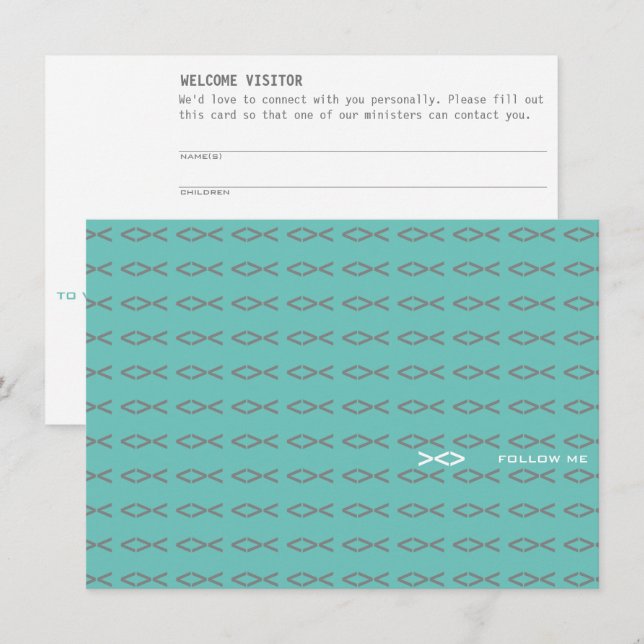 Recepción Tarjeta de visita de texto de Jesús Fish (Anverso / Reverso)