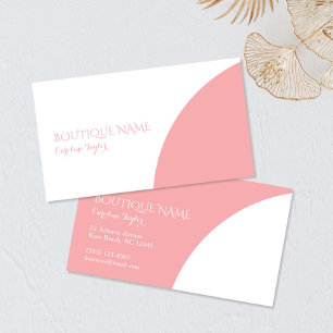Recepción Tarjeta de visita rosa simple de boutique de bloqu