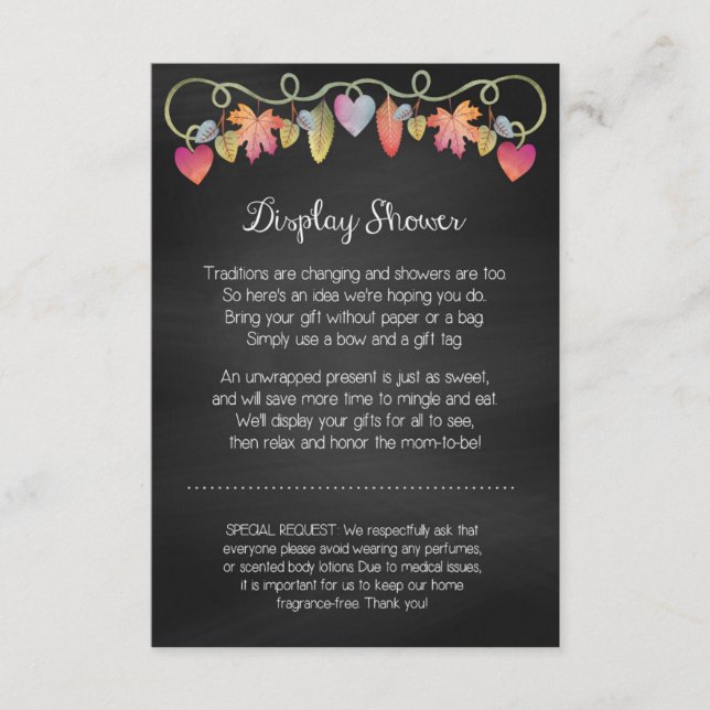 Recepción Tarjeta de visualización Baby Shower para personal (Anverso)