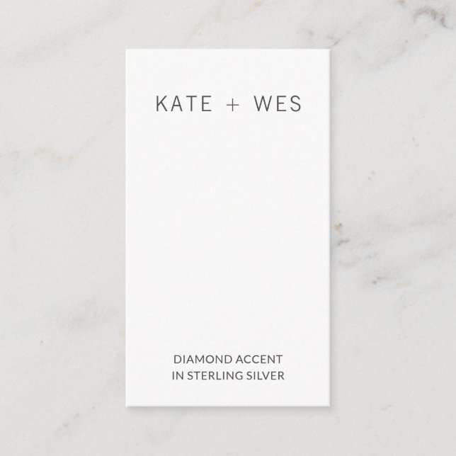 Recepción Tarjeta de visualización de joyas Earring & Neckla (Anverso)