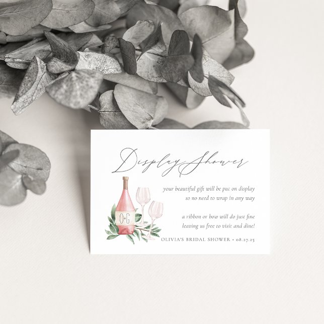 Recepción Tarjeta de visualización Rosé Wine Bridal Shower G (Subido por el creador)