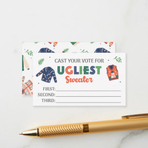 Recepción Tarjeta de voto Fiesta para Navidades feos