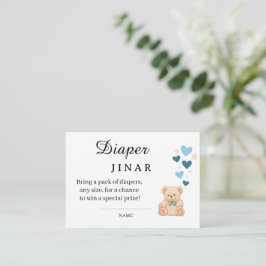Recepción Tarjeta dulce de rifa de pañales para baby shower