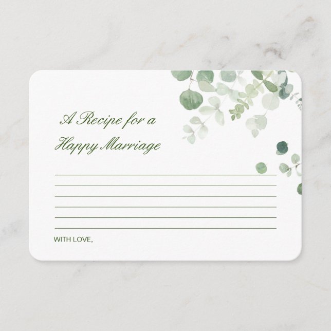 Recepción Tarjeta editable de receta para una feliz tarjeta  (Anverso)