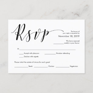 Recepción Tarjeta elegante hermosa del recinto de RSVP que