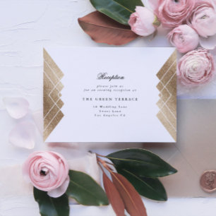 Recepción Tarjeta Gatsby Gatsby de Boda Geométrica de Oro Bl