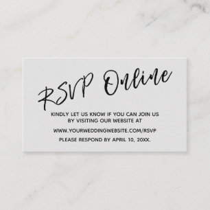 Recepción Tarjeta gris de escritura Casual RSVP para bodas