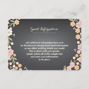 Recepción Tarjeta Informativa de Boda Charming Garden Floral