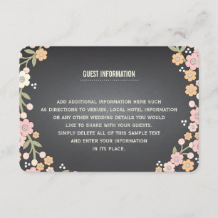 Recepción Tarjeta Informativa de Boda con Corona Floral de J
