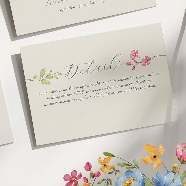 Recepción Tarjeta Informativa de Boda de Flor Silvestre (Subido por el creador)