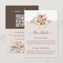 Recepción Tarjeta Informativa de Detalles de Boda Floral en