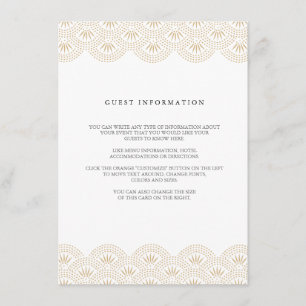 Recepción Tarjeta Insertable de Boda Deco Seigaiha