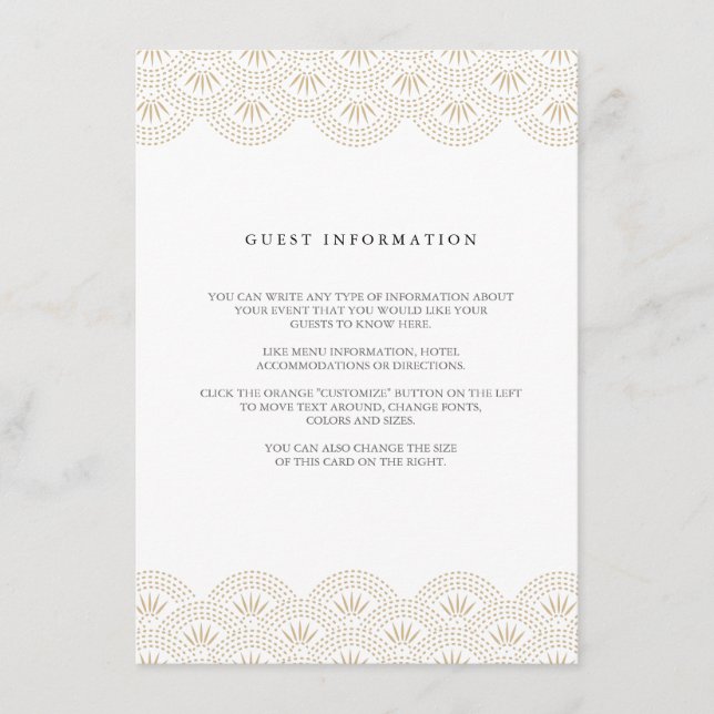 Recepción Tarjeta insertable de boda Deco Seigaiha (Anverso)