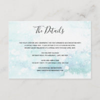 Tarjeta insertable de detalles de boda en azul cla