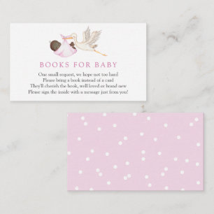Recepción Tarjeta insertable de Girl Stork Libros para Bebé