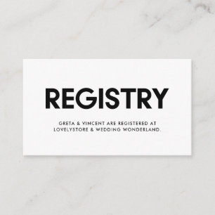 Recepción Tarjeta moderna de registro de bodas minimalistas