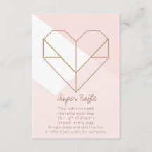 Tarjeta moderna de rifa de pañales – Corazón abstr