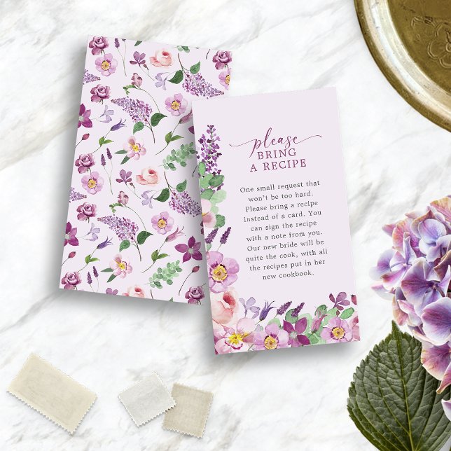 Recepción Tarjeta Nupcial de Receta de Lavanda (Lavender Recipe Bridal Card
)