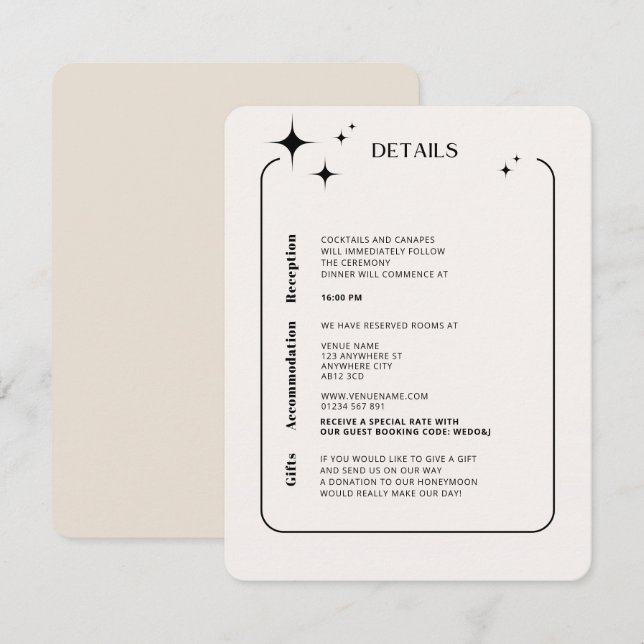 Recepción Tarjeta OLIVIA moderna de clausura celeste de marf (Anverso / Reverso)