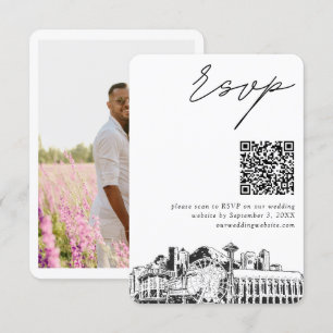 Recepción Tarjeta pequeña de respuesta de boda de Seattle co
