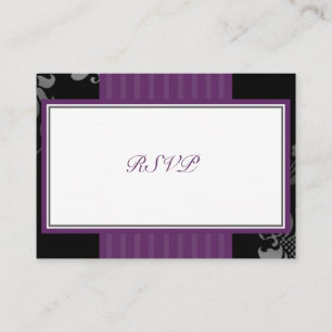 Recepción Tarjeta pequeña de respuesta RSVP de boda púrpura