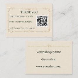 Recepción Tarjeta QR de agradecimiento y reseña para pequeña