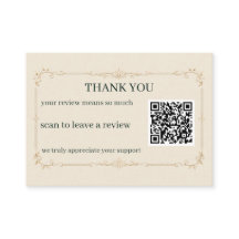 Tarjeta QR de agradecimiento y reseña para pequeña