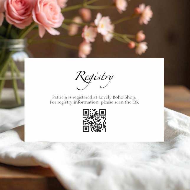 Recepción Tarjeta QR del Registro de Regalos de Ducha Bridal (Subido por el creador)