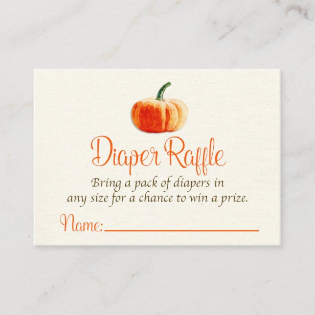 Recepción Tarjeta Raffle de calabaza, tarjeta Raffle de paña (Anverso)