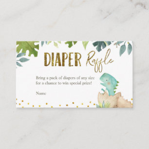Recepción Tarjeta Raffle de Diaper de Dinosaurio