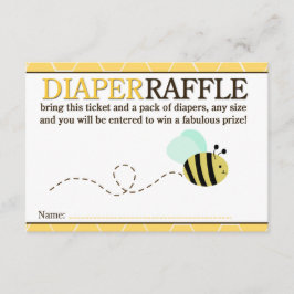 Recepción Tarjeta Raffle de Diaper para ducha de abeja Bumbl