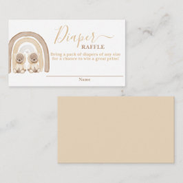 Recepción Tarjeta Raffle de oso de peluche y arcoiris para g