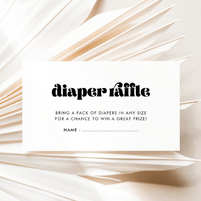 Recepción Tarjeta Raffle de pañal de Baby Shower retro vinta (Subido por el creador)
