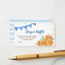 Recepción Tarjeta Raffle de pañal de calabaza azul