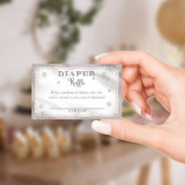 Recepción Tarjeta Raffle de pañal de copo de nieve para invi