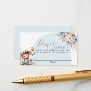 Recepción Tarjeta Raffle de pañal de oso de niño pequeño de 