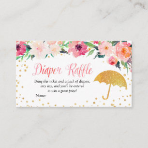 Recepción Tarjeta Raffle de pañal de paraguas de las flores