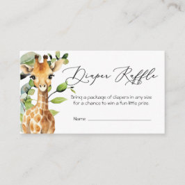 Recepción Tarjeta Raffle de pañal para animales de la jungla