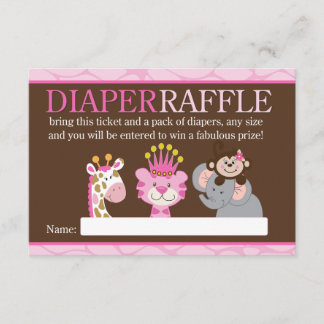 Recepción Tarjeta Raffle de pañales Baby Shower de la Reina