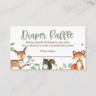 Recepción Tarjeta Raffle de pañales Baby Shower para animale