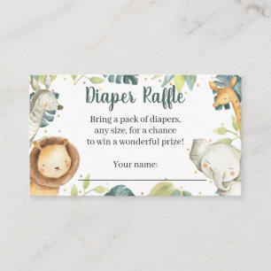 Recepción Tarjeta Raffle de pañales Baby Shower para animale