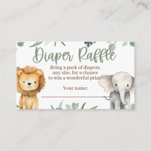 Recepción Tarjeta Raffle de pañales Baby Shower para animale