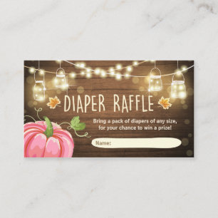 Recepción Tarjeta Raffle de pañales Baby Shower Rústica Cala